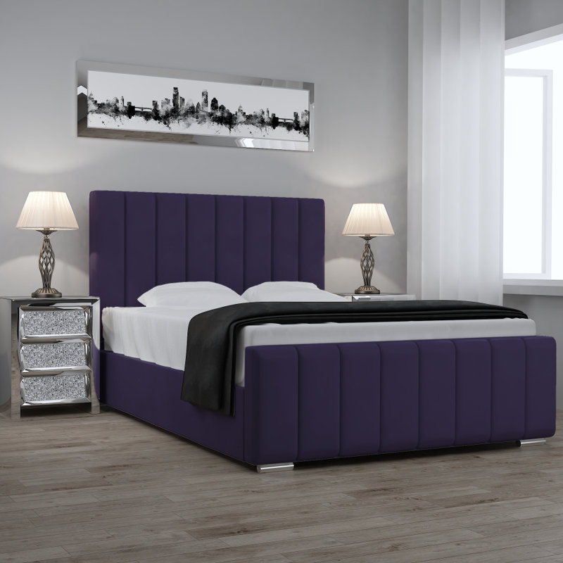 Jesse Upholstered Bed, Black, Small Double (4')