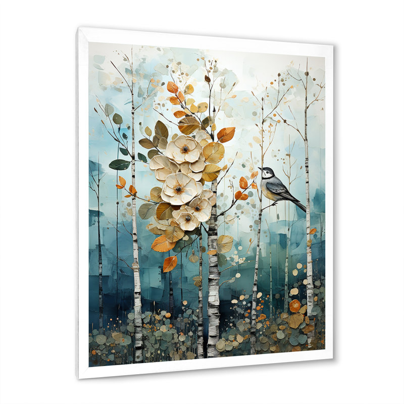 Viviyana " Enchanted Forest II ", White Picture Framed, 32" H x 16" W x 1" D
