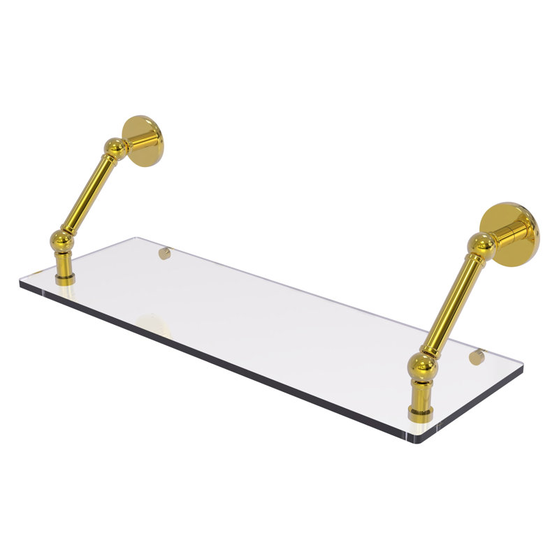 Tablette flottante Dalston, Laiton poli, H 8 po x l 24 po x P 8 po