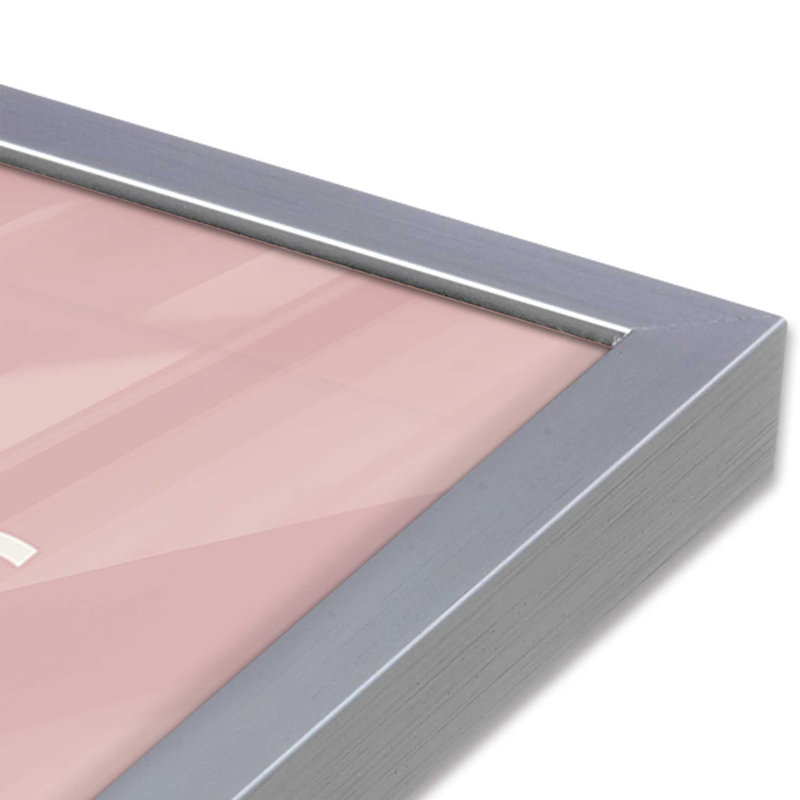 Pink Retro Bauhaus II, impression dans un cadre, H 37,25 po x l 25,25 po x P 1,25 po, Chrome poli