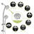 Dual Shower Head With 4.7" Large Showerhead, Hand Shower, 8, , Adjustable Bar Plastic 8 Rod-125173542