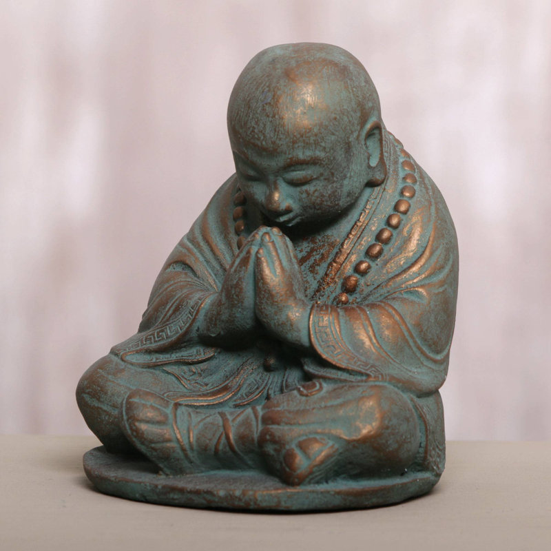 Novica Shaolin Meditation Cast Stone Sculpture