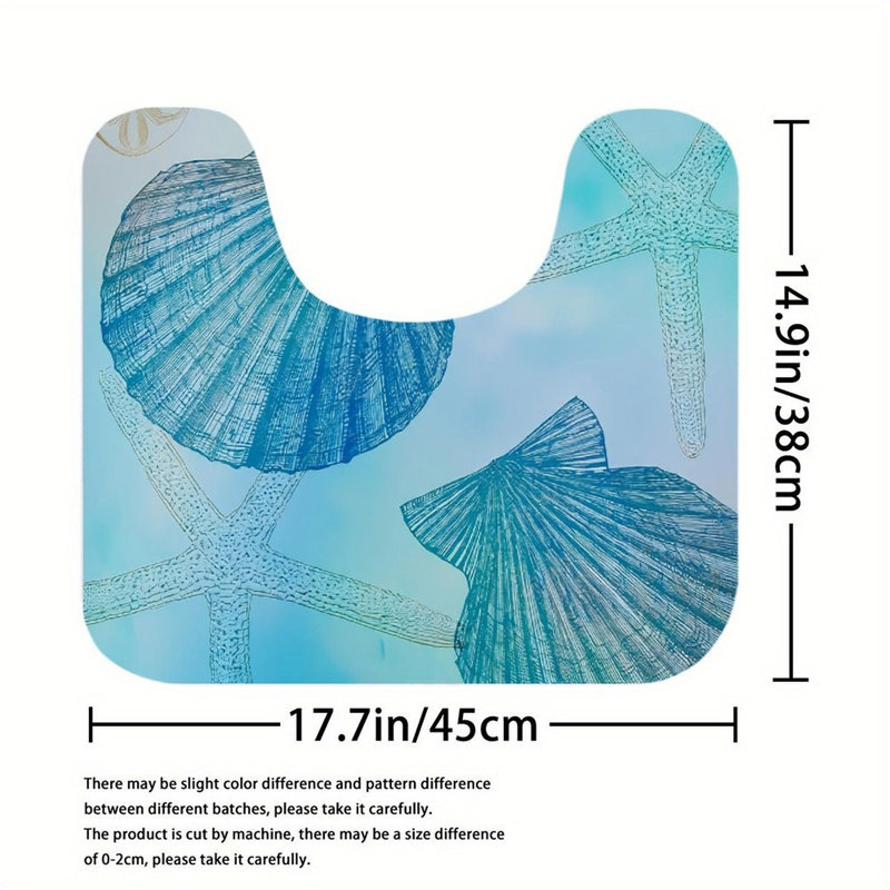 Ensemble de tapis de salle de bain 3 pièces Blue Seashell