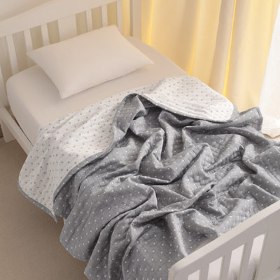 3 Layer Muslin Cotton Blanket, Reversible Lightweight Thermal Toddler Blanket, 30"x40"