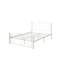 Base de lit en métal blanc - Tête de lit double robuste et stable facile à assembler sans sommier