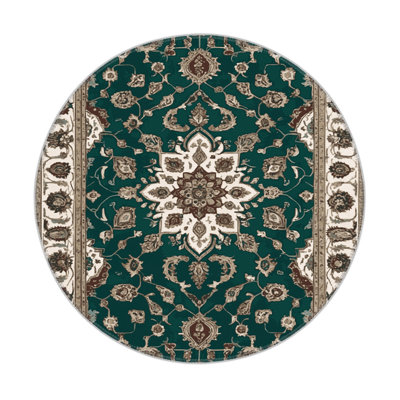 Tabriz Green Indoor and Outdoor Area Rug