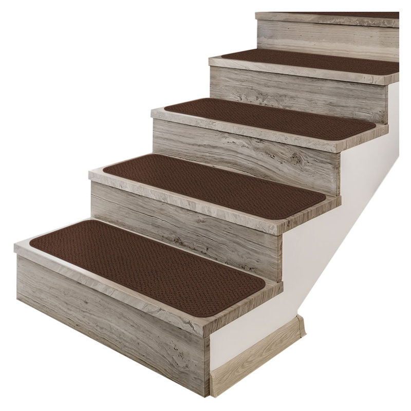 Non-Slip Stair Tread, Rectangle 1'11" x 8", Dark Brown