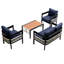 Ensemble de canapé d'extérieur en fer multi-personnes avec table, décoration en rotin, imperméable, antirouille, adapté au jardin, à la pelouse