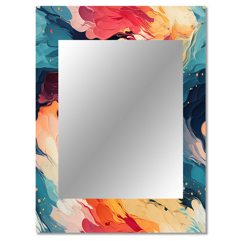 Artistique aux couleurs pastel, expression abstraite - miroir mural décoratif abstrait, miroir moderne, impression sur métal