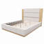 Base de lit tapissier grand format avec tête de lit en bois allongée, base en bois moderne, pas de sommier tapissier, boucle blanche-129222307