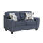 Causeuse en tissu de chenille durable avec coussins décoratifs, meubles de salon contemporains bleus, 1 pièce-1237822094-1237822093
