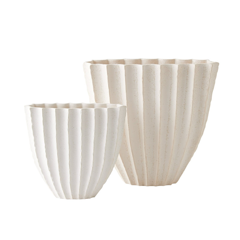 Earthenware Table Vase, 10" H x 10.63" W x 4.33" D