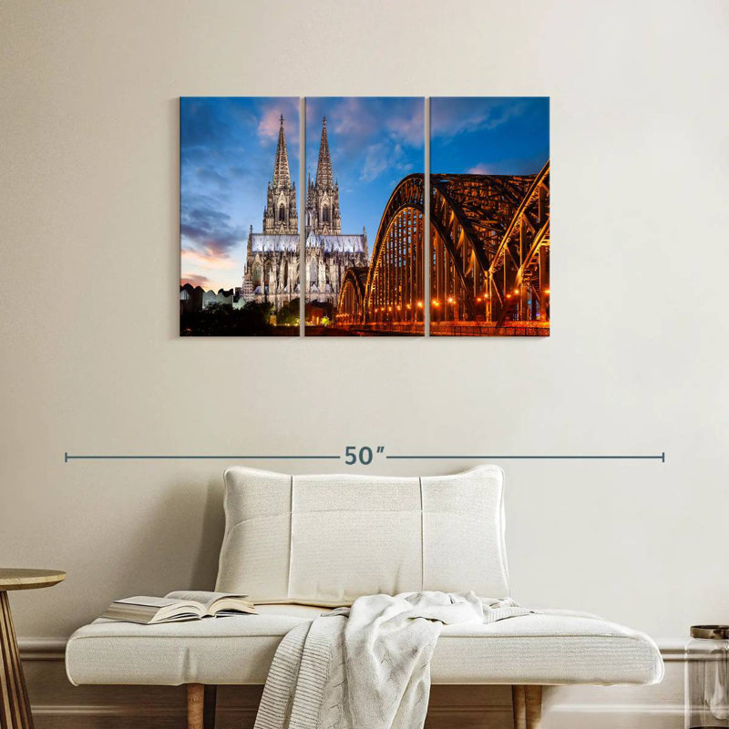 Ville de Cologne au crépuscule, H 24 po x l 38 po