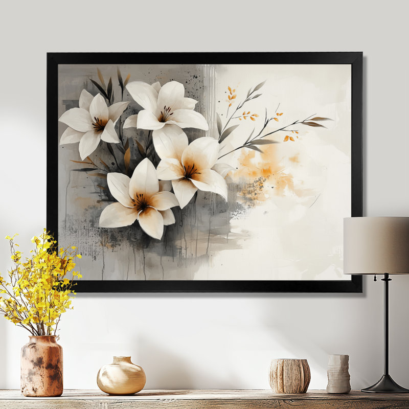 Ifechukwu - Floral Wall Art, Reproduction encadrée d'une seule photo, Noir, H 12 po x l 20 po
