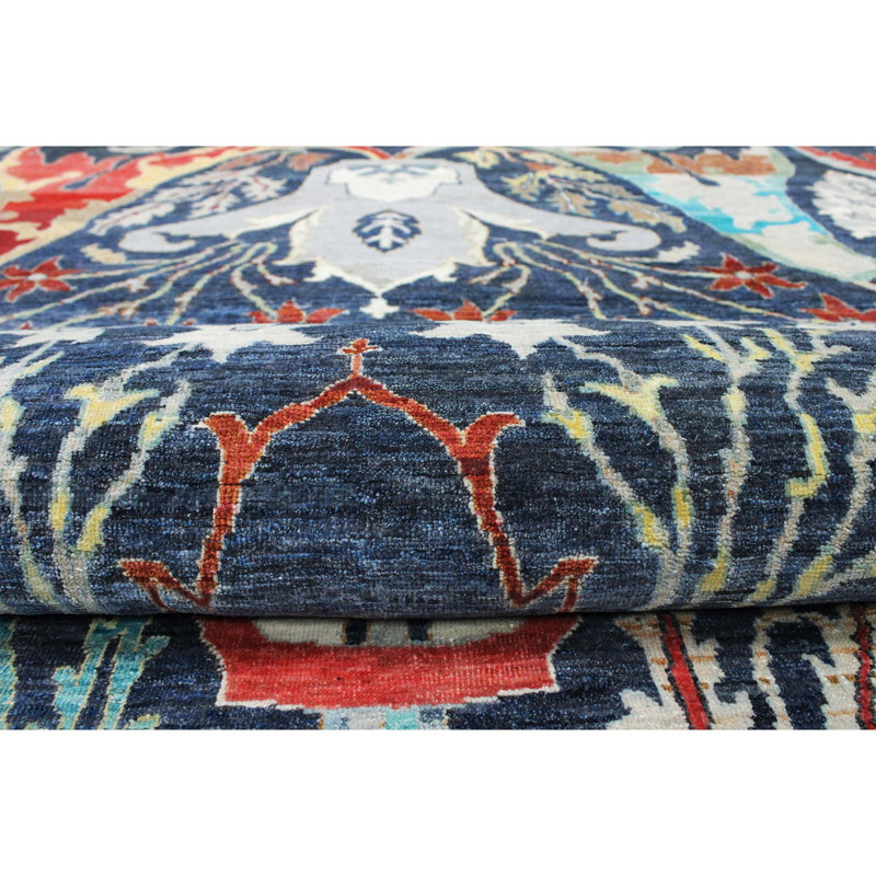Oriental Area Rug in Red/Navy/Blue, Rectangle 10' x 14'