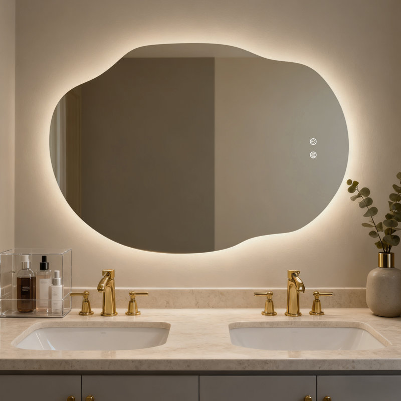 Miroir mural anti-buée Dibbrun, Asymétrique, 32 po x 45 po