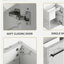 Armoire de salle de bain murale flottante de 16 pouces avec lavabo en céramique et porte à fermeture en douceur, adaptée aux petites salles de bain
