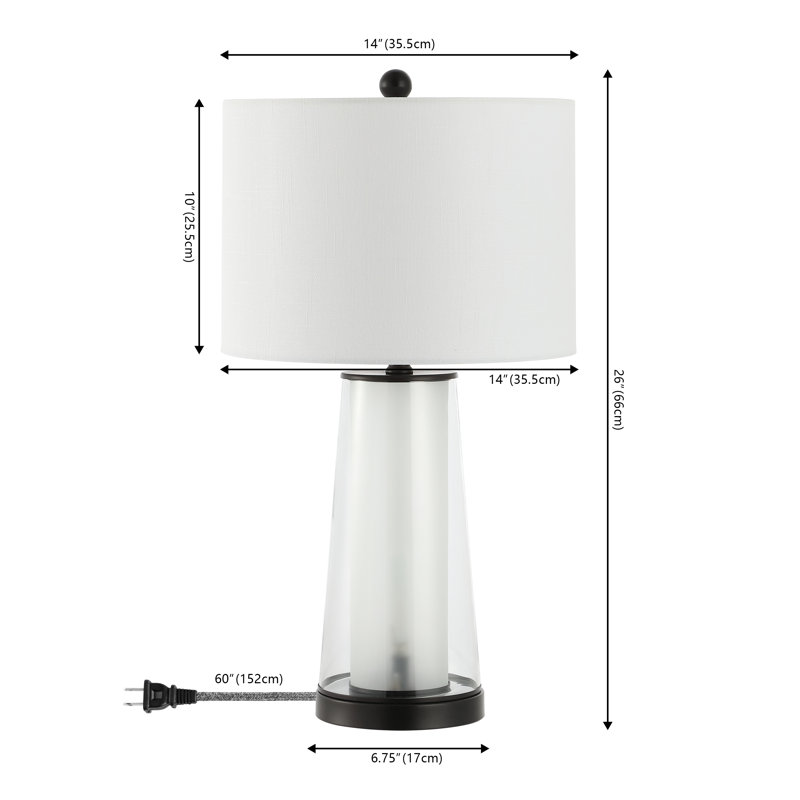 Wiresh Glass Table Lamp, Oil Rubbed Bronze/Clear