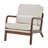 Upholstered Linen Blend Accent Chair with Wooden Legs and Lumbar Pillow-1193044490