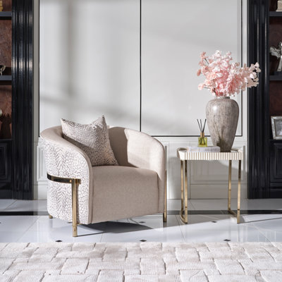 Ensemble de fauteuil demi-tonneau et table de bout Lisbon