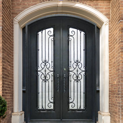 Twin Stars Paneled Iron Door