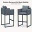  Tabourets de bar d'extérieur modernes à tissage en oléfine avec coussin de dossier-755205344-755205348