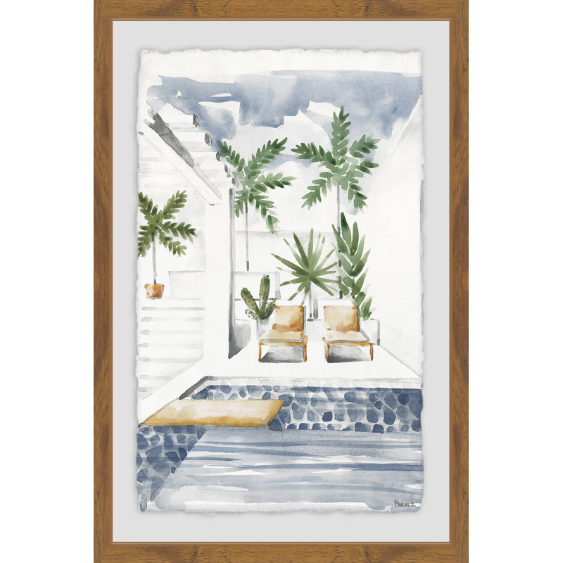 «Lounge by the Pool» par Parvez Taj - reproduction de cadre photo, H 24 po x l 16 po x P 1,5 po