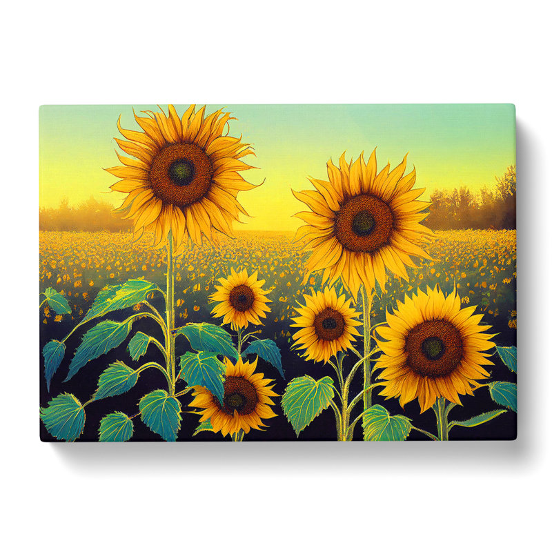 Exceptional Sunflower Field - Wrapped Canvas, 50cm H x 76cm W x 3cm D