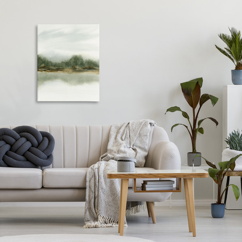 Toile de paysage vert embrassant, design par 1x, H 20 po x l 16 po