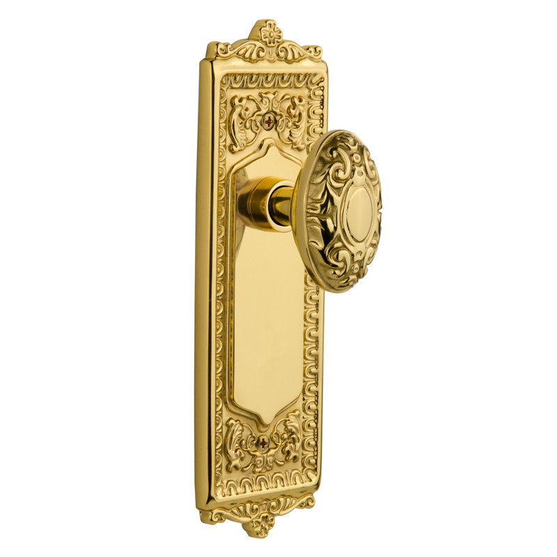Plaque à œuf et jeu de fléchettes avec bouton de porte victorien, Laiton poli, 2,375 po