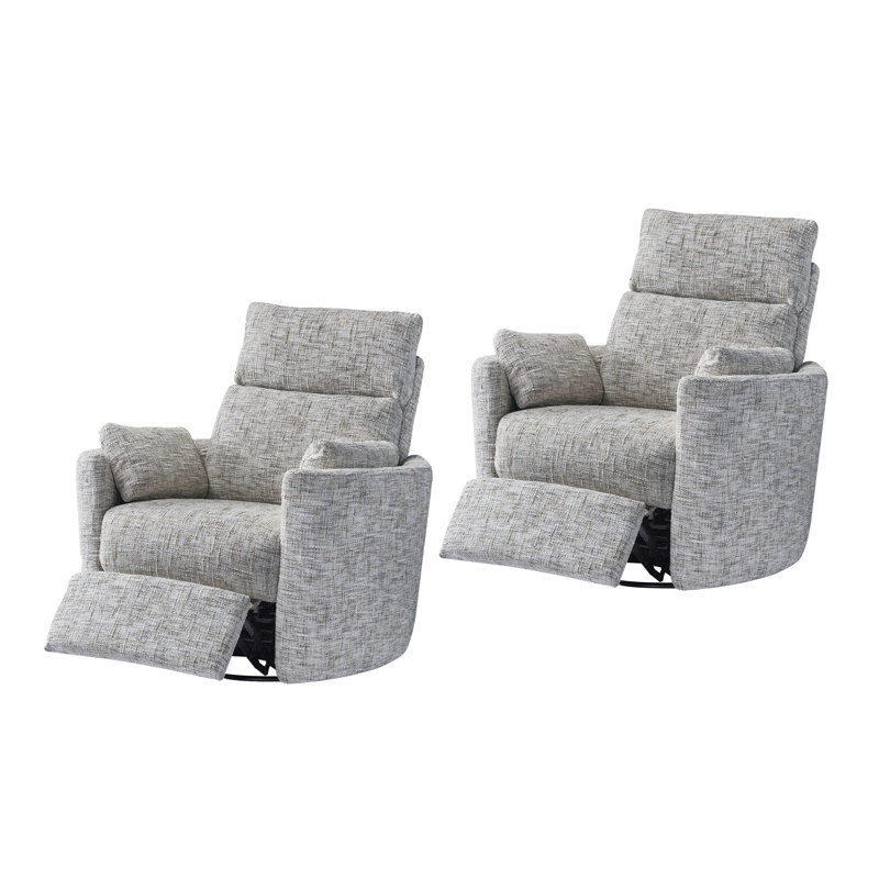 Ensemble de 2 fauteuils inclinables rotatifs inclinables Rock, Gris