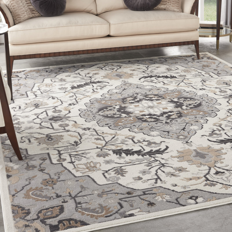 Tapis ivoire traditionnel Rheba, Rectangle 9 pi x 12 pi