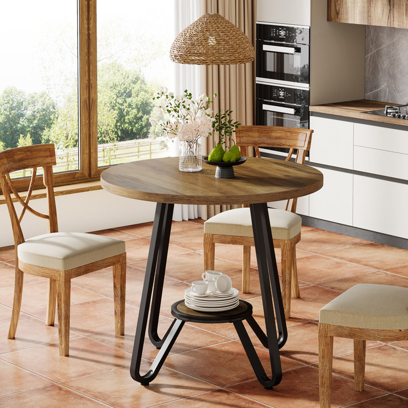 Round Metal Base Dining Table
