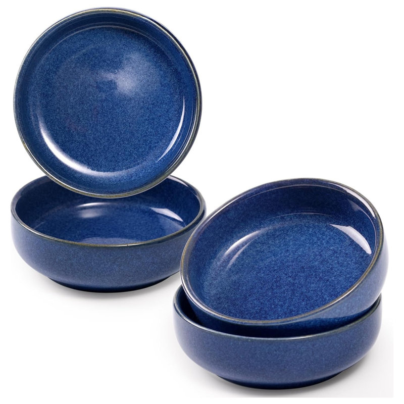 4 Pack Soy Sauce Dish 2oz Ceramic Dipping Bowls Sapphire Blue