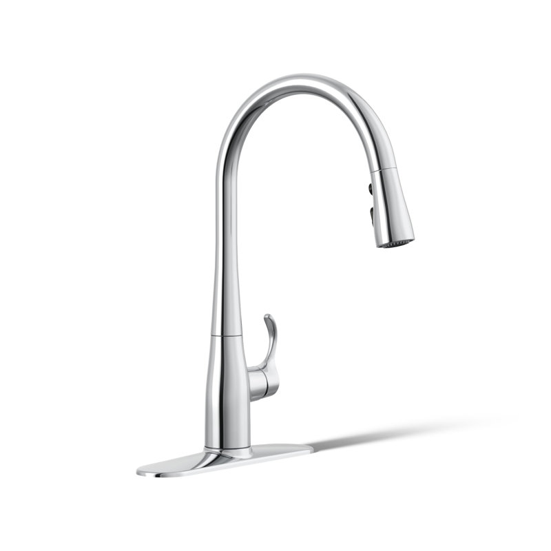 Simplice Pull Down Single Handle Kitchen Faucet, Polished Chrome
