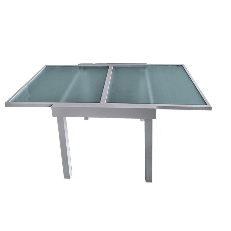 Lola Glass Top Solid Wood Base Dining Table, 75cm H x 65cm W x 130cm D