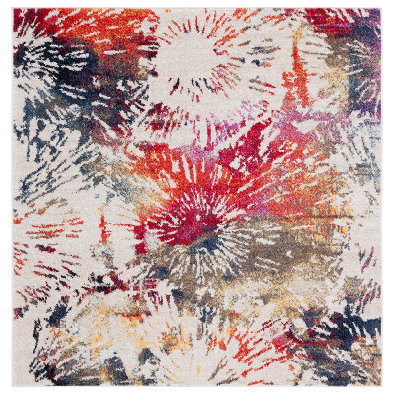 Tapis abstrait Dominck Performance, Carré 6 pi