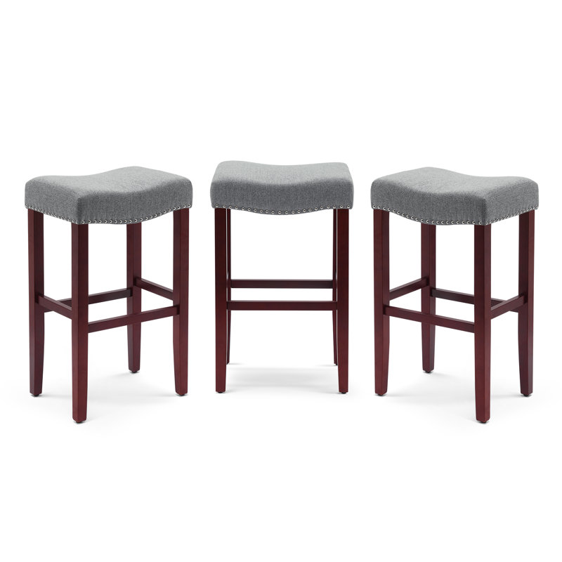 Tabouret Jameson, Tabouret de bar (siège d'une hauteur de 29 po), Gris et rouge