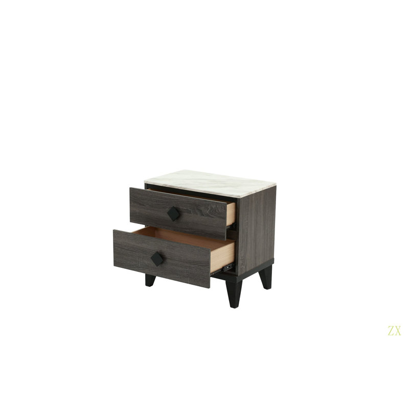 Table de chevet, Gris / Noir