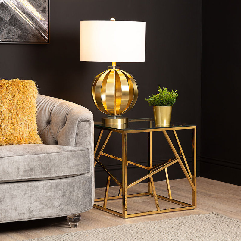 Sofa Side Table for Living Room Furniture, Metal End Table, 55cm Bed Side Table, Gold
