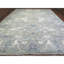 Tapis gris en laine noué à la main de conception unique 14 pi x 17 pi 10 po New Age
