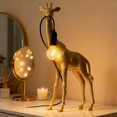 Lampe de table girafe avec ampoule à DEL, veilleuse fantaisiste pour chambre à coucher, salon et bureau