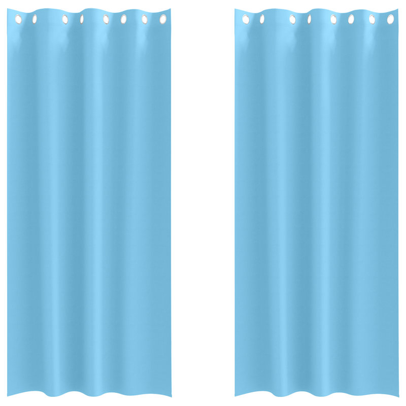 Tacorian Curtain Pair, Light Blue, 140cm Width x 245cm Drop