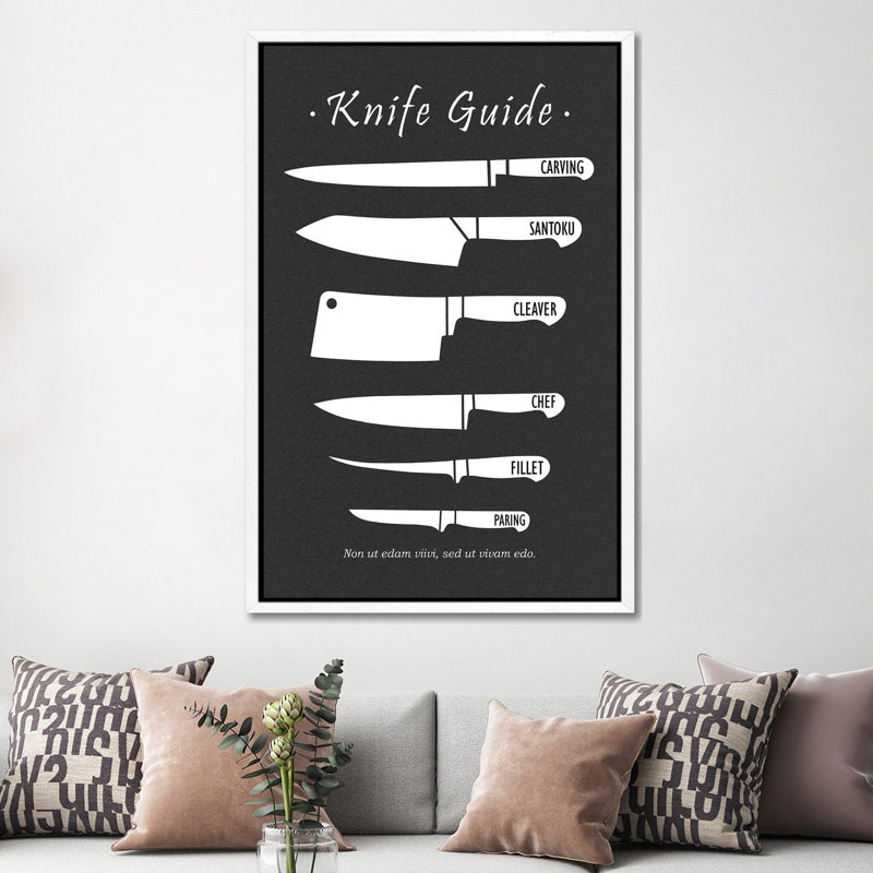 Butchery Knives by Mark Rogan - Print on Canvas, White Framed, 152.4cm H x 101.6cm W x 3.81cm D