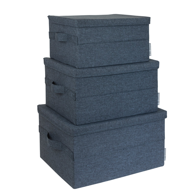 Soft Storage Fabric Box, 7.5" H x 13.8" W x 10.2" D, Navy