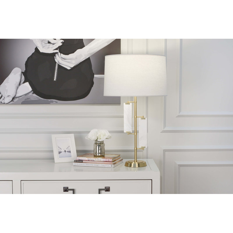 Alston Table Lamp, Brass, Off White