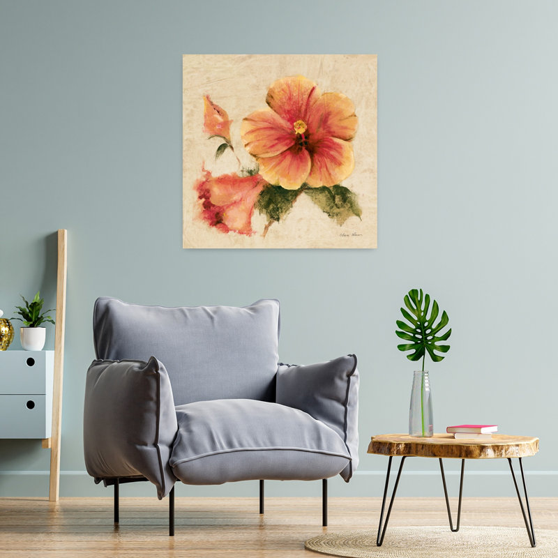 Fleurs tropicales vives I, fleur d'hibiscus, art tropical, H 24 po x l 24 po