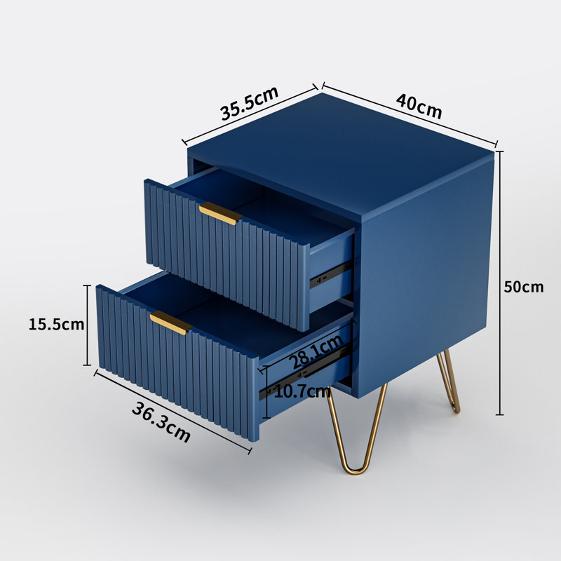 40cm W Manufactured Wood Bedside Table