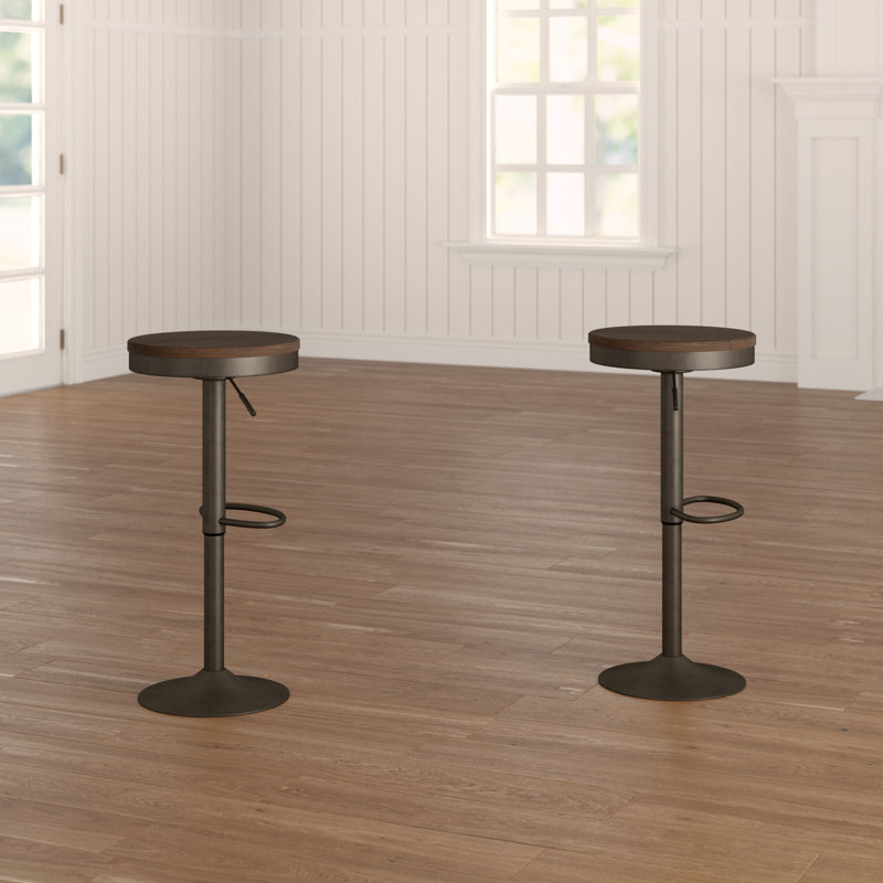 Chambord Swivel Adjustable Height Counter Stool with Metal Frame, Antique/Brown