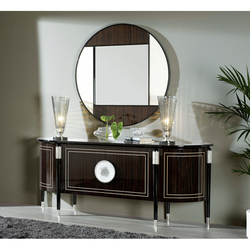 Rustic Accent Mirror, White/Brown, 51" x 51"